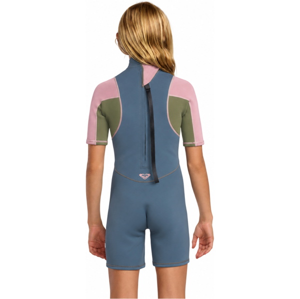 2026 Roxy Junior Prologue+ 2/2mm Back Zip Shorty Wetsuit 26RW253501 - Ash